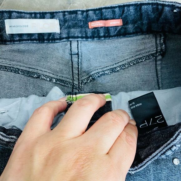 🚨Final Sale Anthropologie Pilcro Studd Ultra High Rise Straight Leg Jeans 27 P - Picture 9 of 12